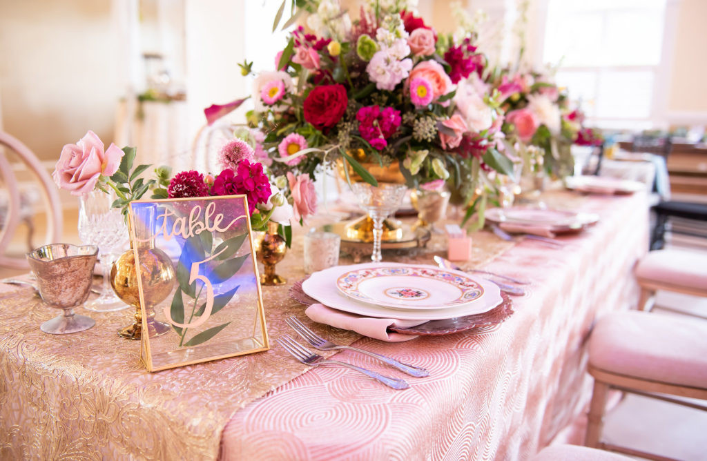 The Big Fake Wedding in Tybee Island Wedding Chapel Pink Centerpiece Decor