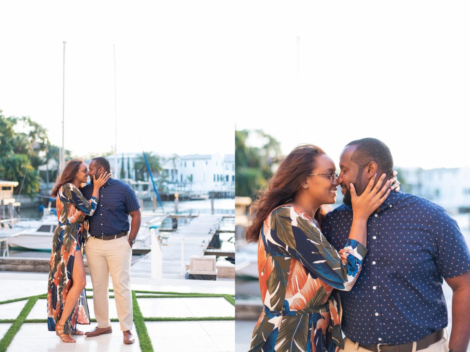 Davis island couples photography by the boats at the Mirasol