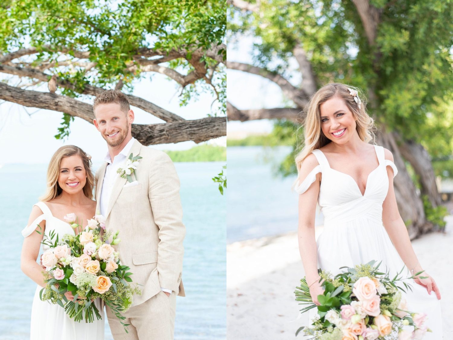 Key west wedding at marriott hotel bride and groom photography portrait by the beach