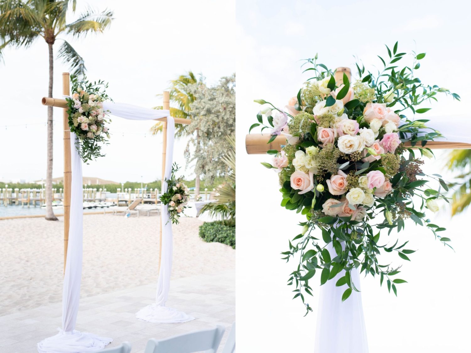 wedding ceremony flower arch in florida