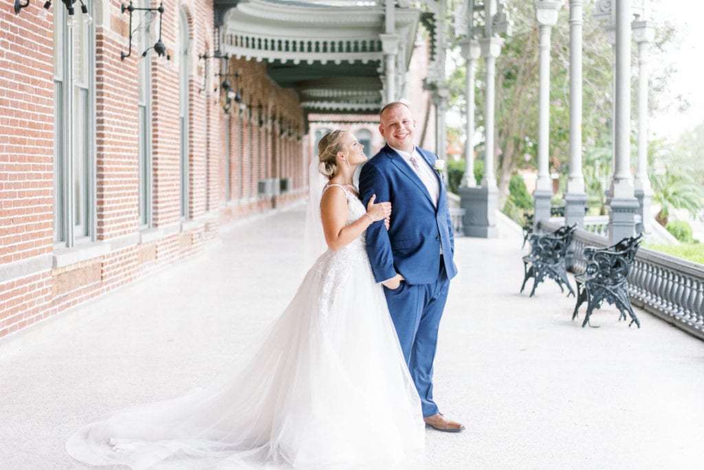 Yacht starship wedding tampa micro wedding bride and groom photos at University of Tampa 