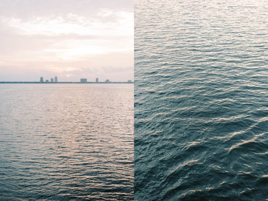 View of Tampa at Yacht starship channelside during sunset wedding