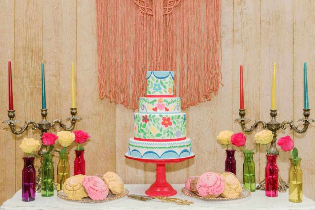 like water for chocolate wedding at covington farm colorful wedding cake for mexican wedding