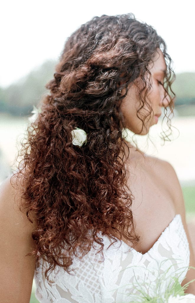 bride portrait wedding hair style
