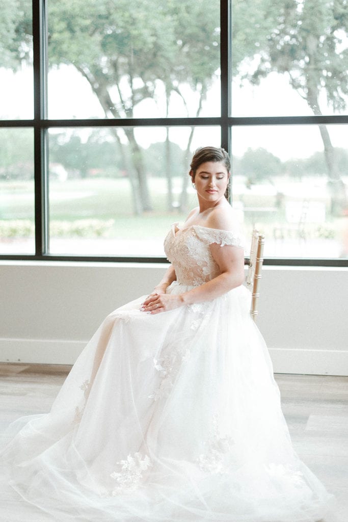 bridal portrait indoor orlando wedding reception