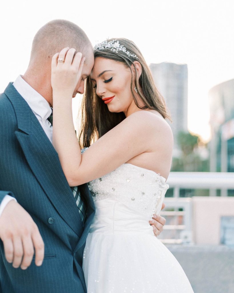 Best engagement session locations in Tampa Florida Downtown Tampa Rooftop Wedding Photos