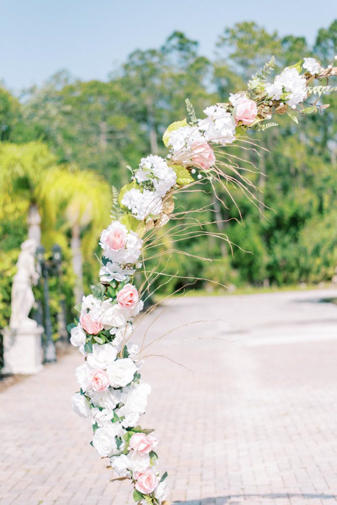 Bayanihan Arts and Events Center Wedding blush and navy wedding colors with gold accents outdoor ceremony space 