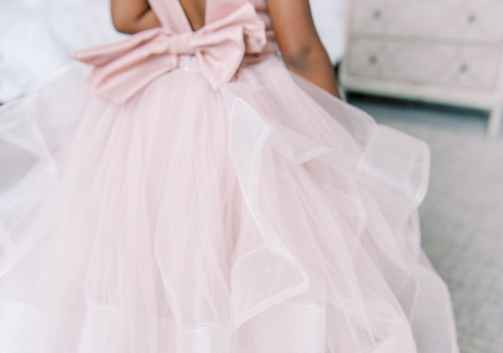 Flower girl dusty rose dress for tampa wedding in airbnb