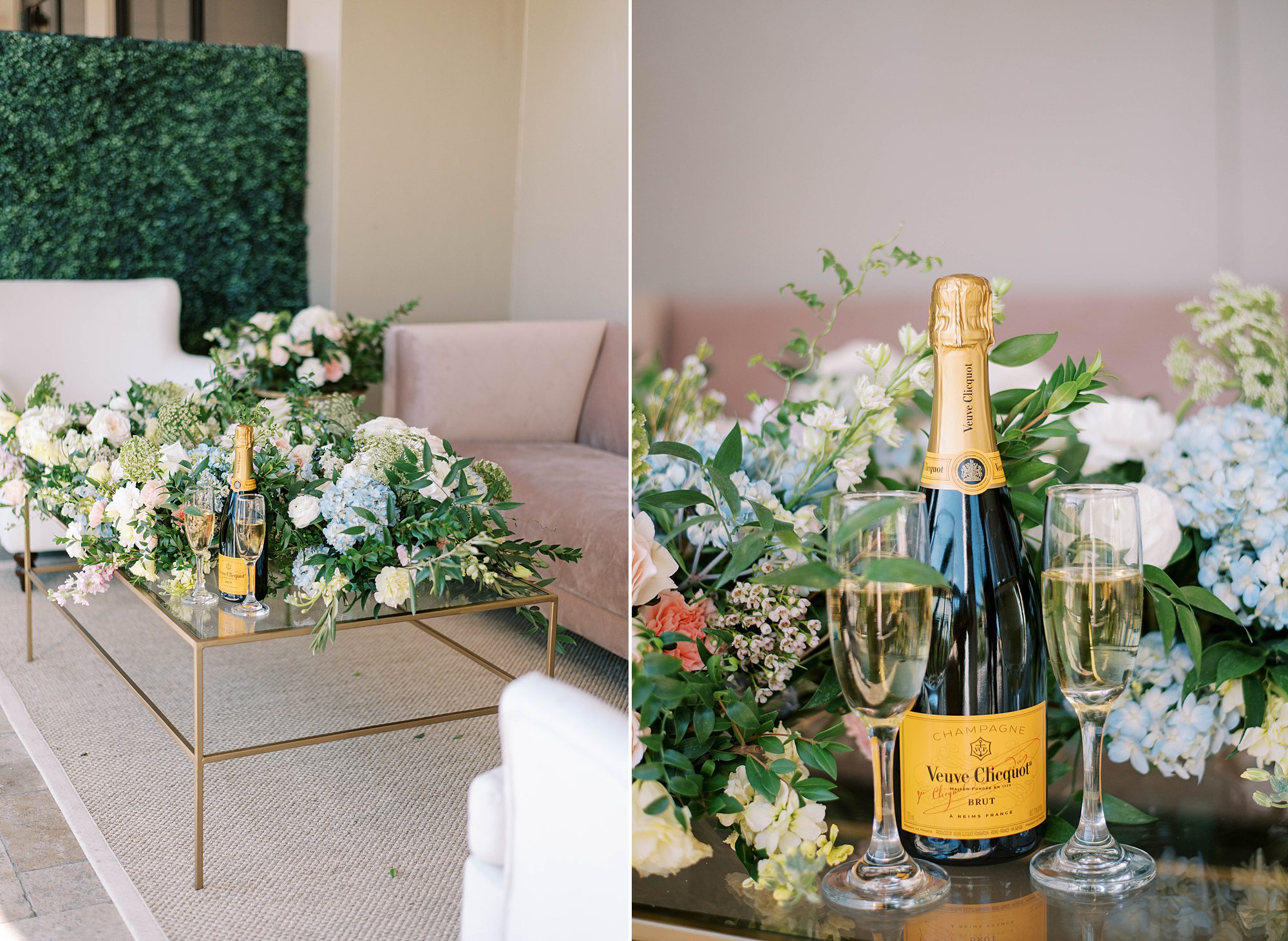 seating area for champagne at Hotel Zamora