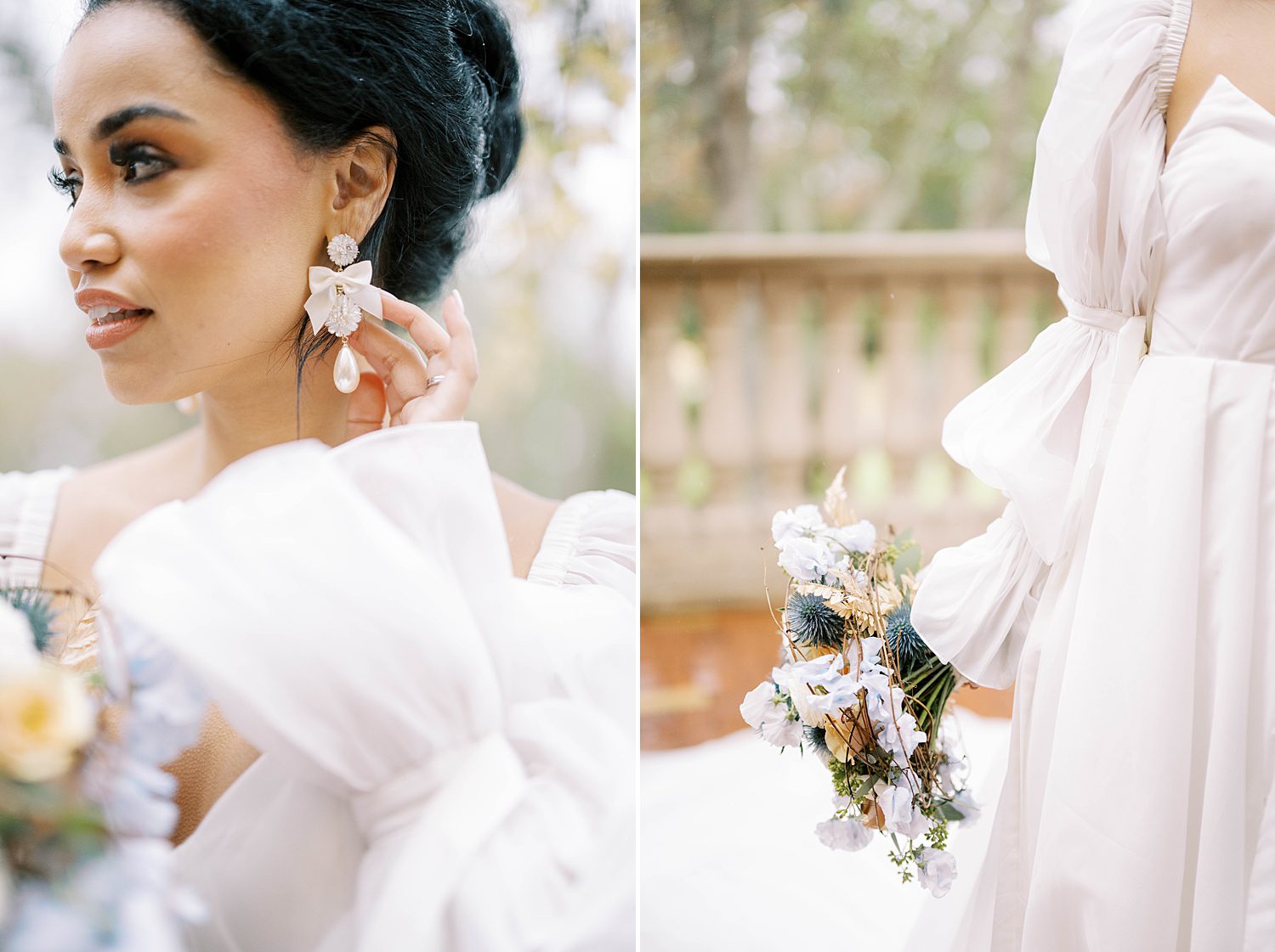 bride's classic look for Bella Collina wedding day