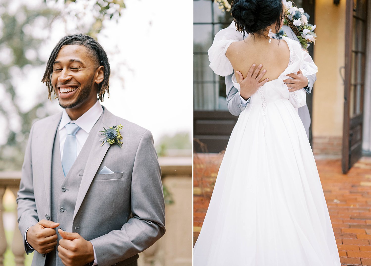 bride and groom's looks for Italian inspired wedding day