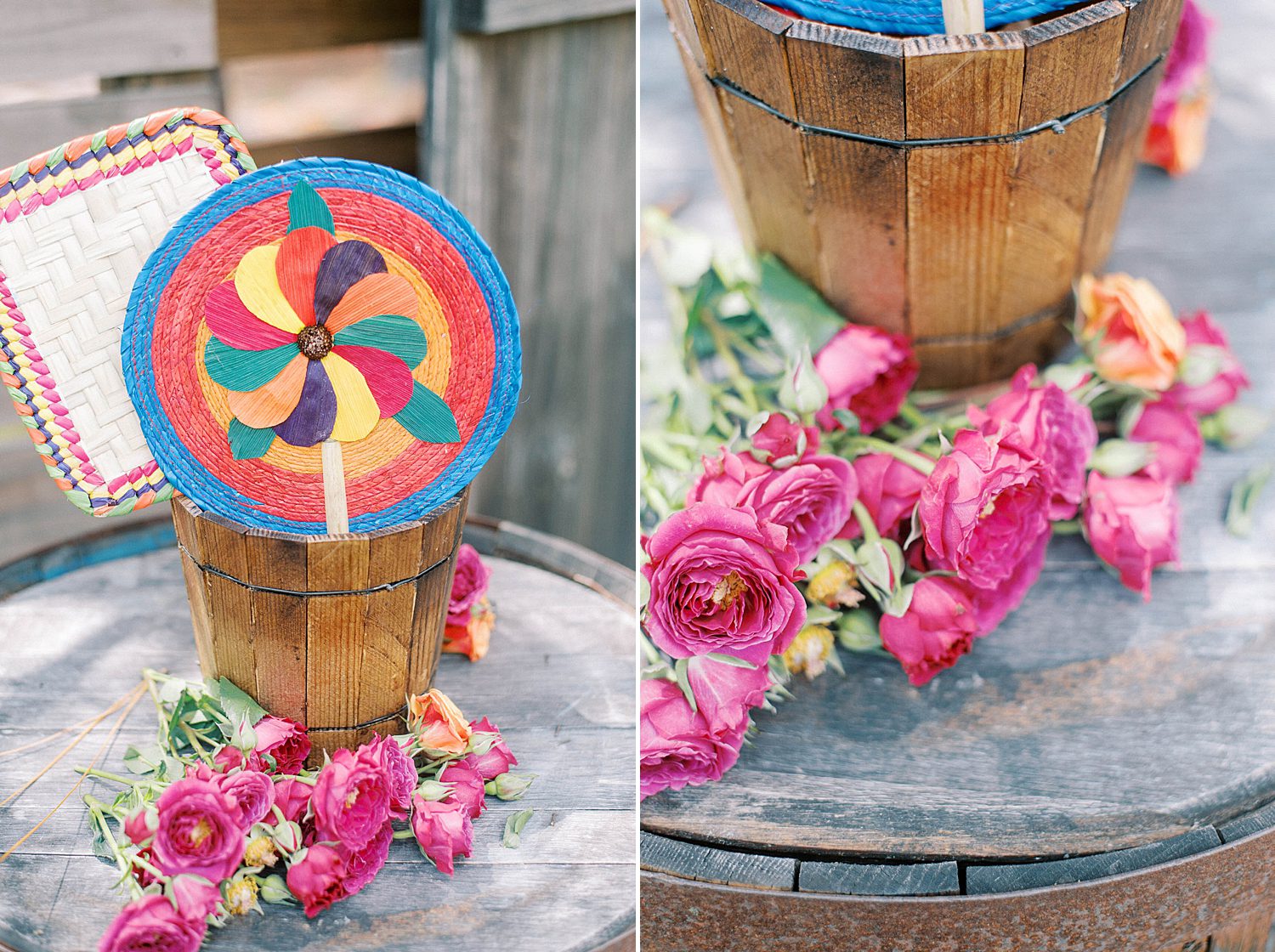 handwoven fans for Florida wedding ceremony