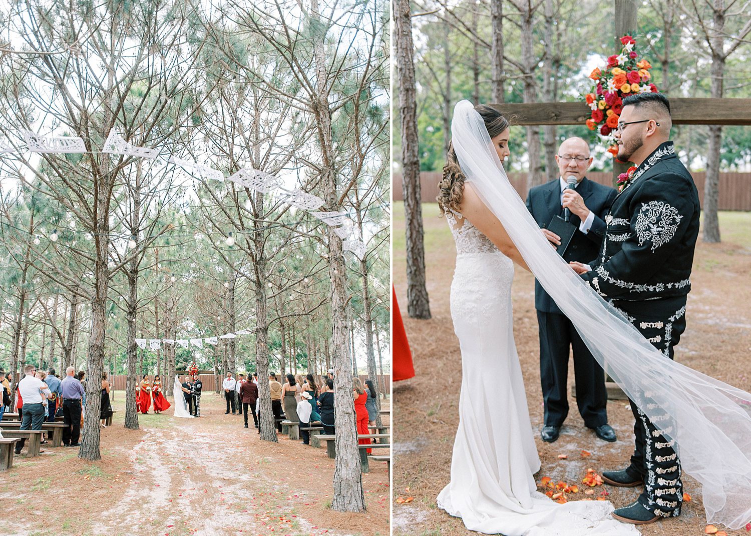 bride and groom exchange vows during Florida wedding ceremony