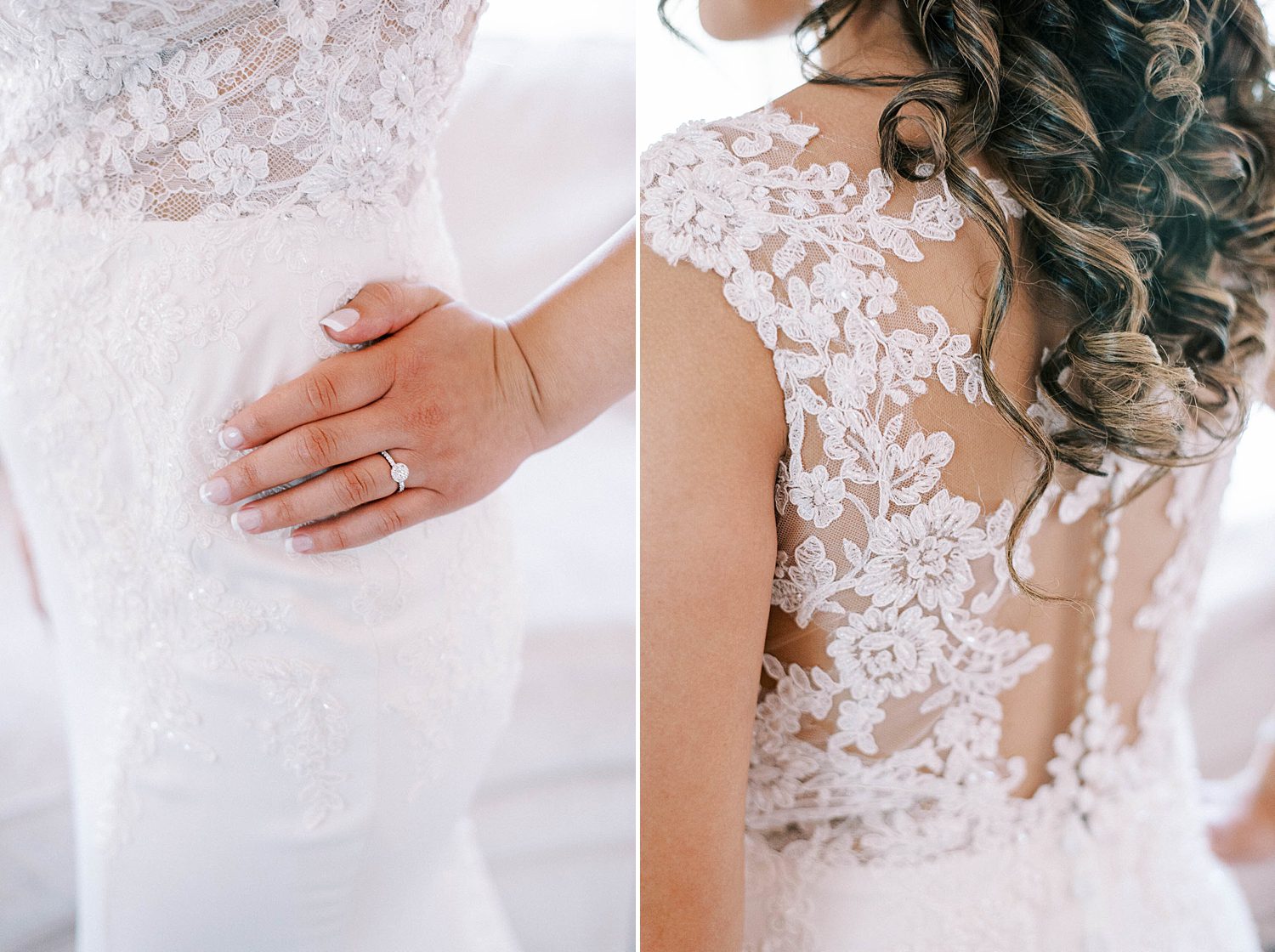 bride's lace gown for wedding day