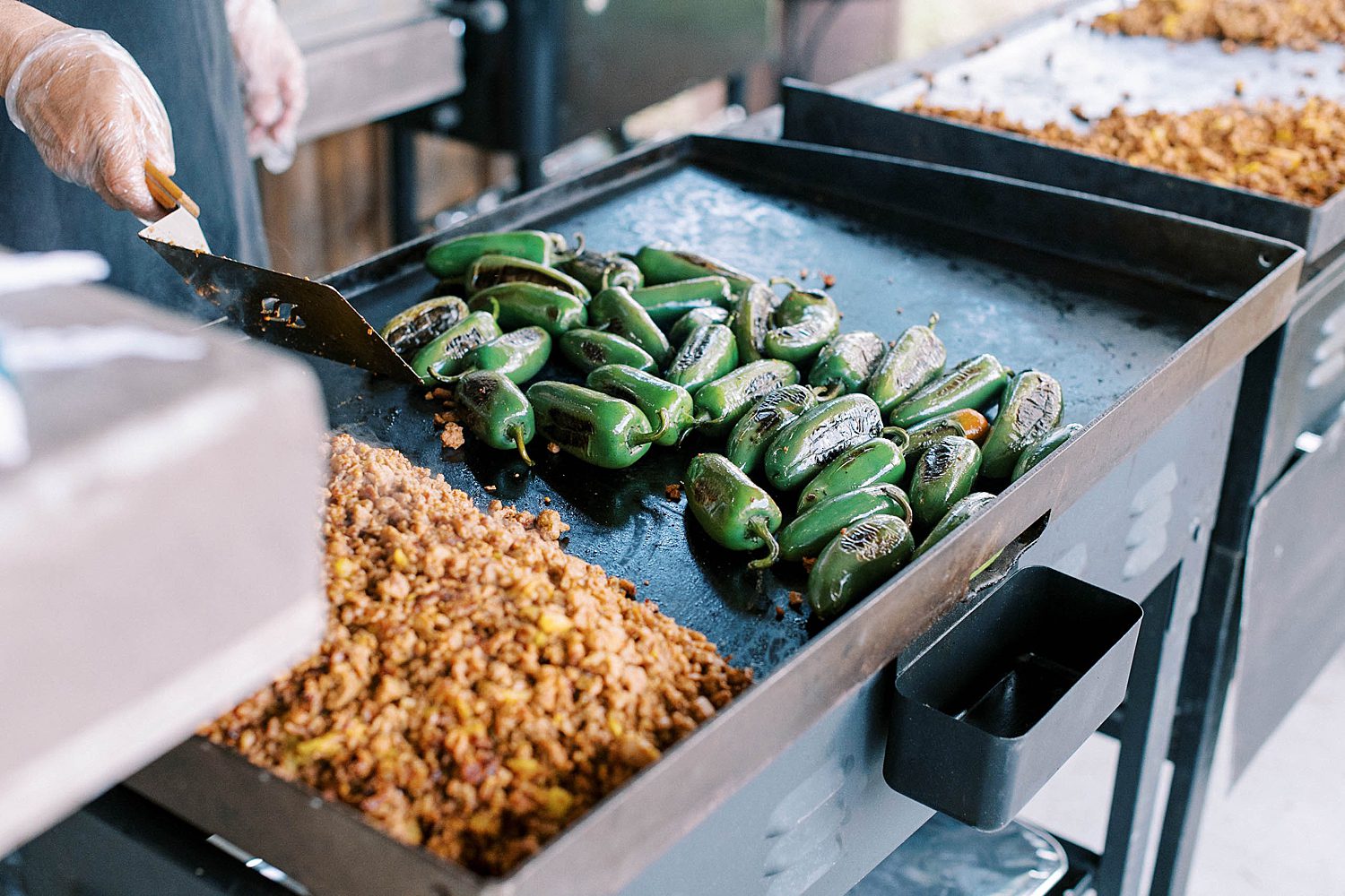 fresh food being grilled for Mexican inspired wedding reception