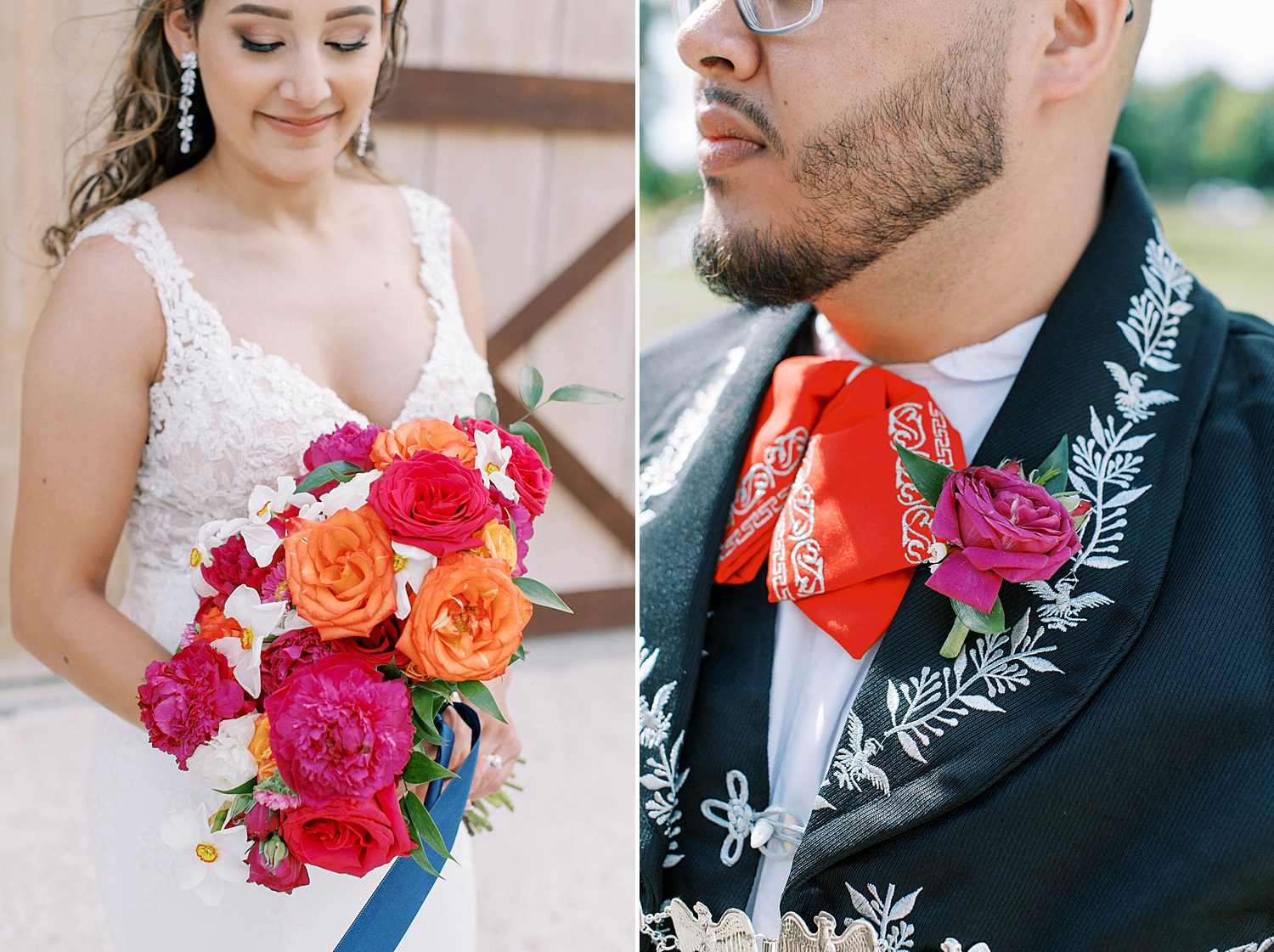 bright floral details for Mexican inspired wedding