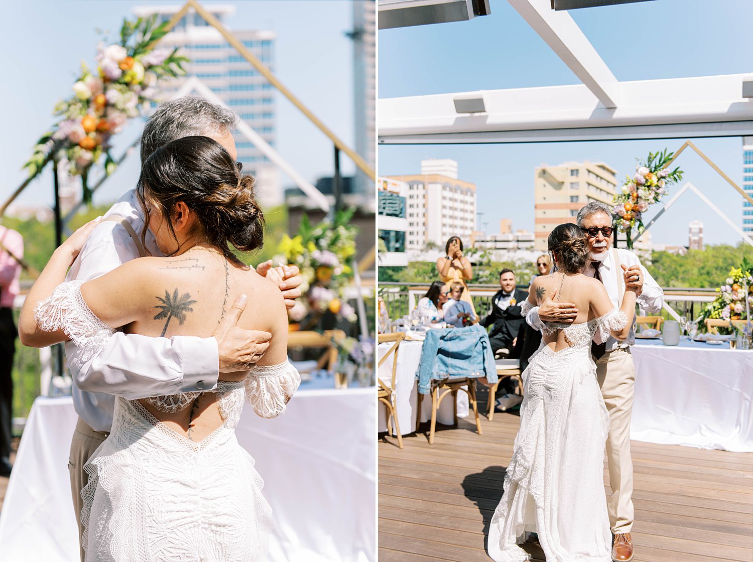 bride and groom have first dance during St. Pete FL wedding reception
