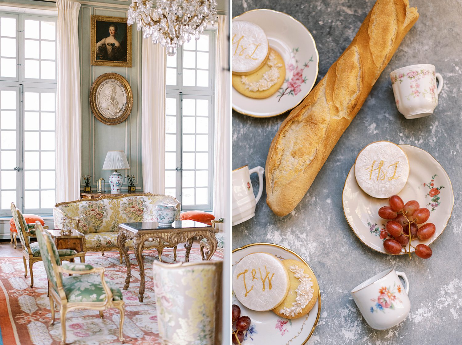French breakfast for wedding day at Chateau de Villette