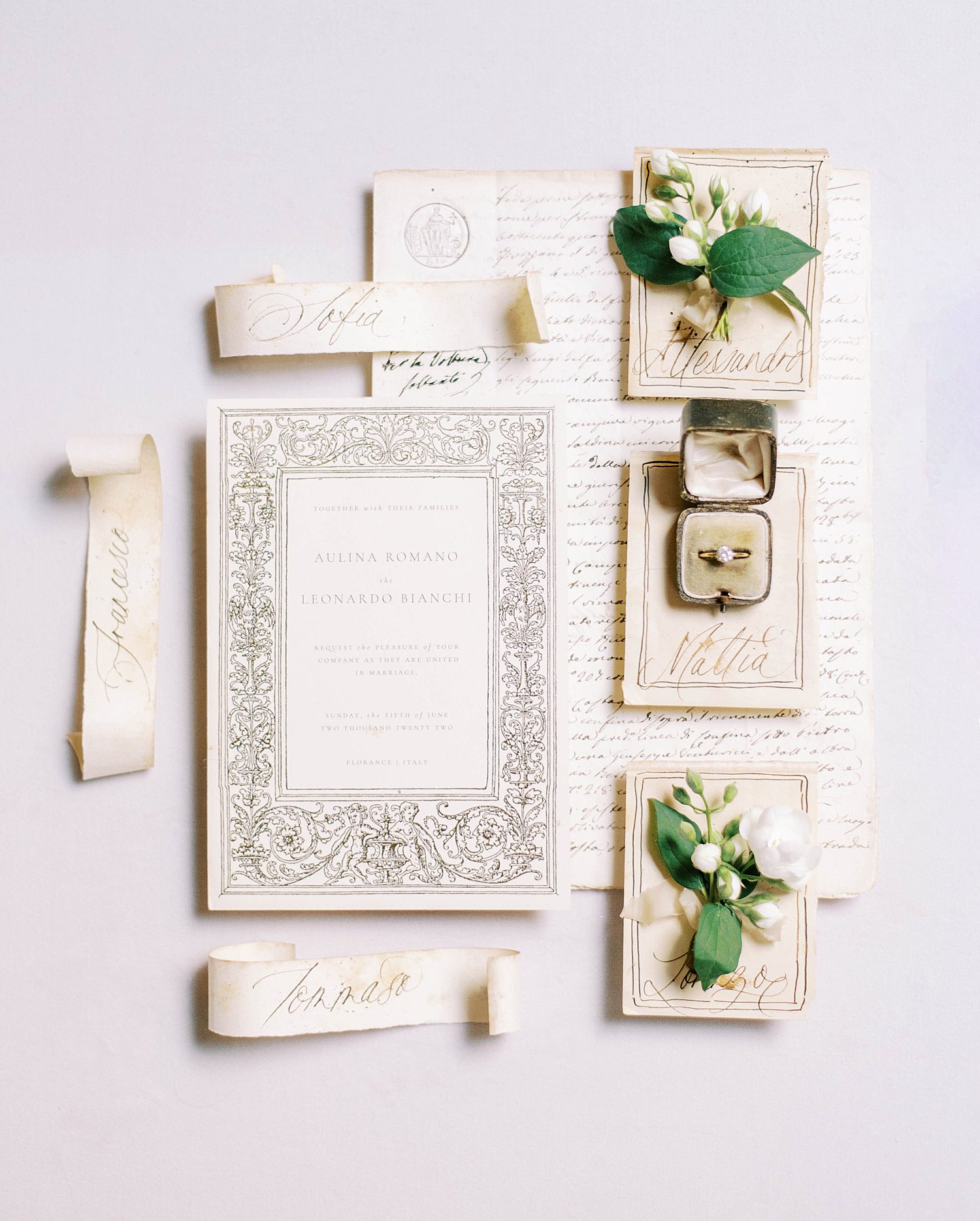 invitation suite for Florence wedding