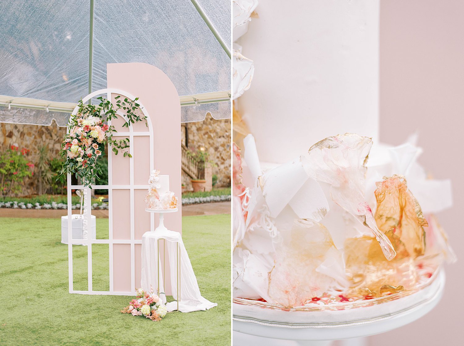 arbor for reception at Bella Collina