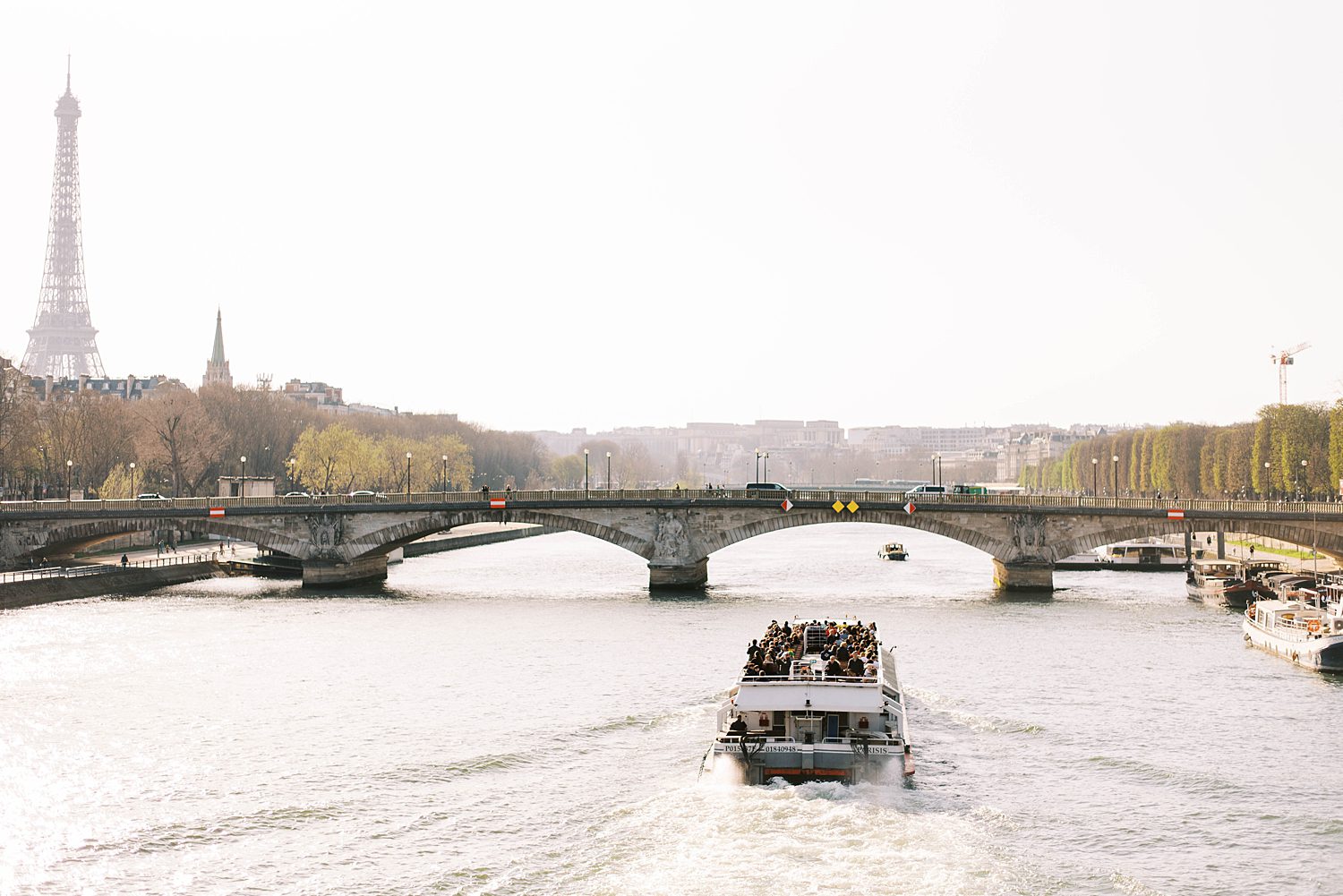 reception boat sails on River Seine