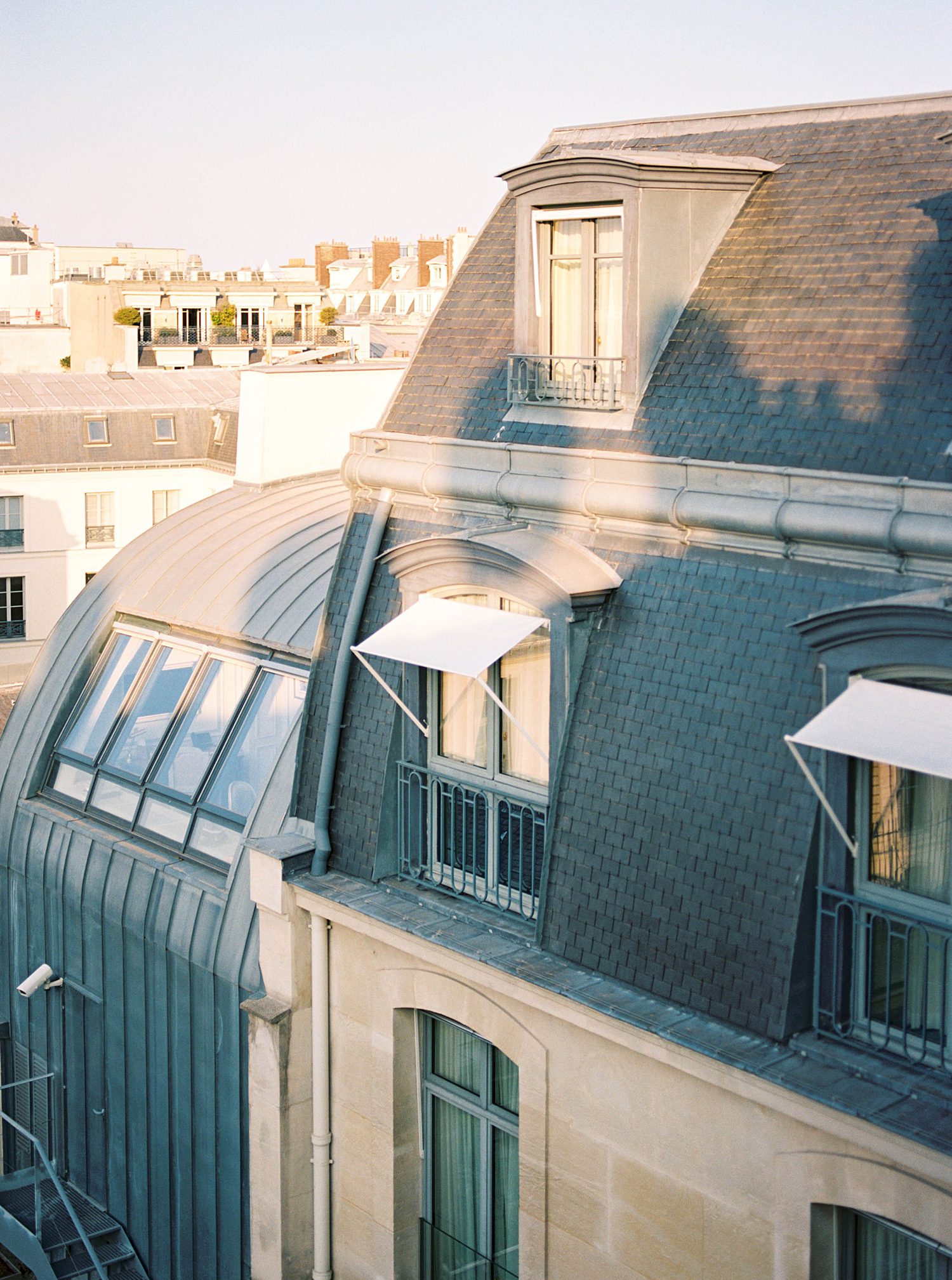 view from Parisian bridal boudoir session