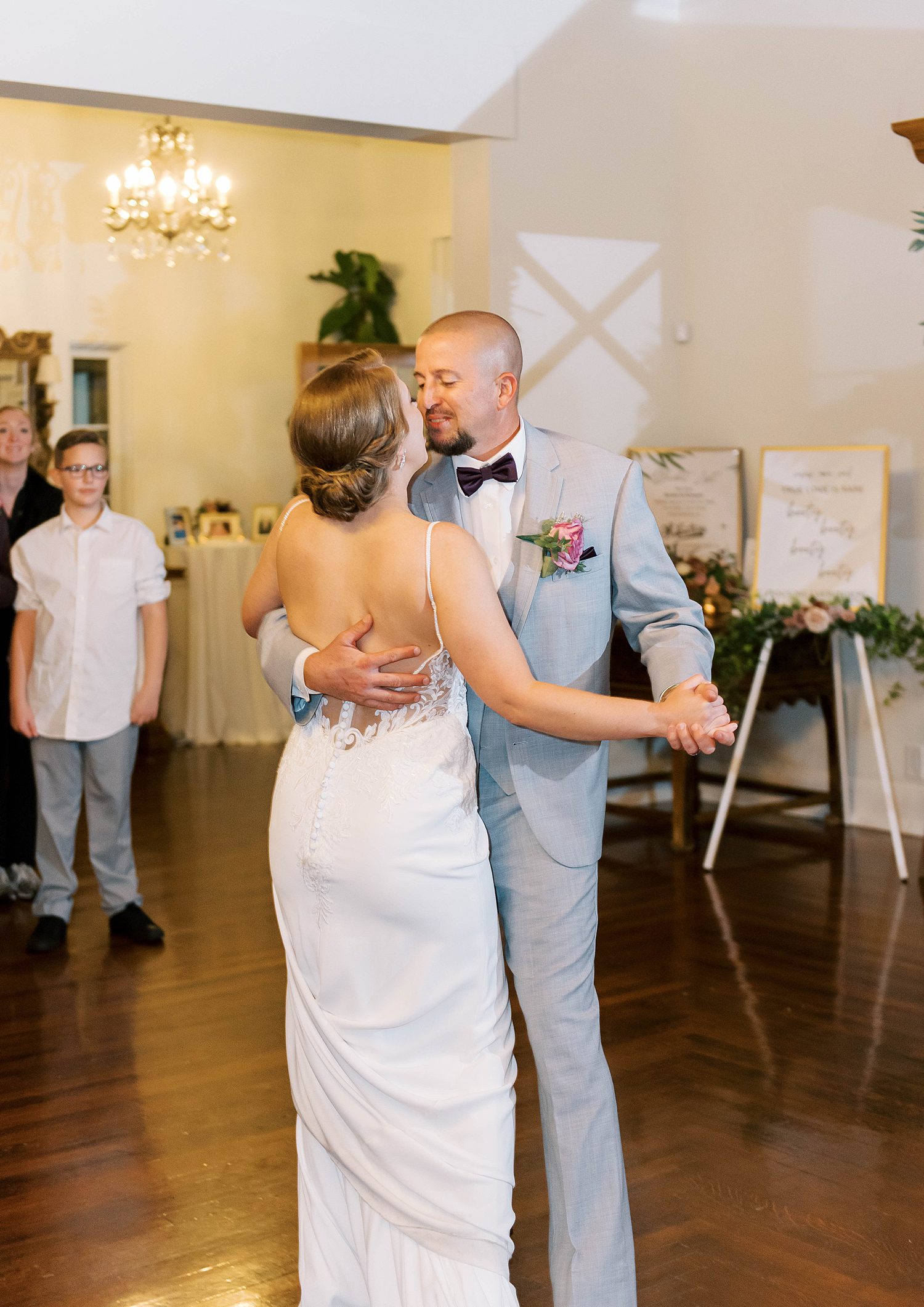 bride and groom dance during Orlando wedding reception