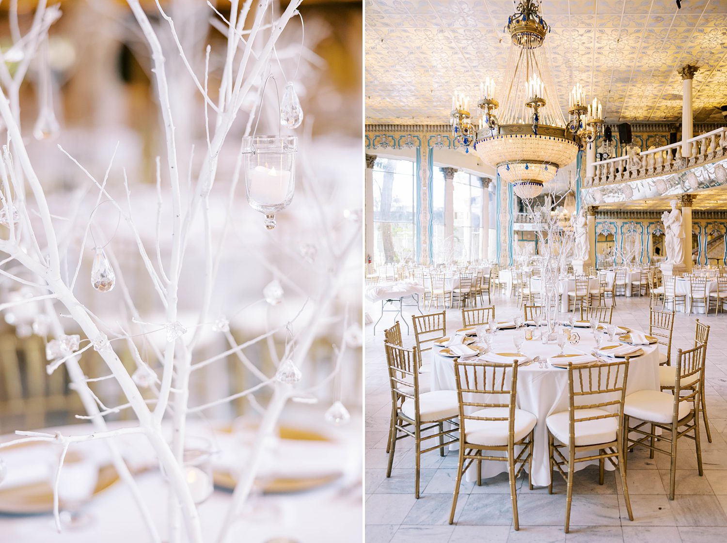 winter tree centerpieces for Kapok Wedding reception