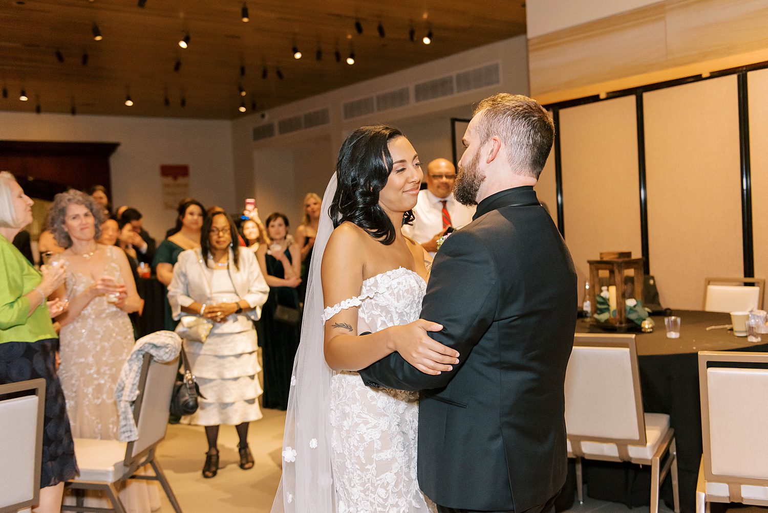 newlyweds dance during St. Petersburg FL wedding reception