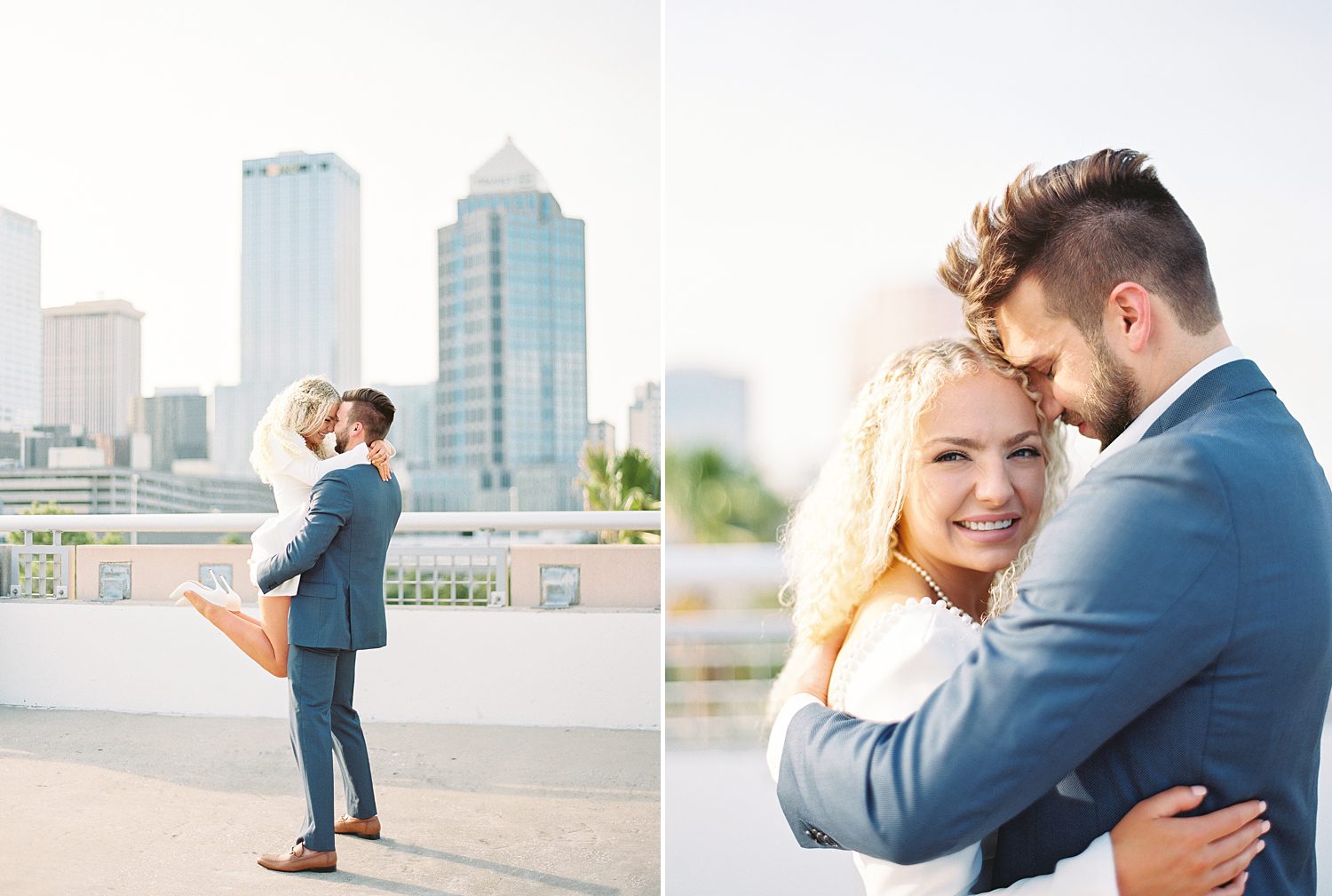 man lifts woman up on rooftop in Tampa FL