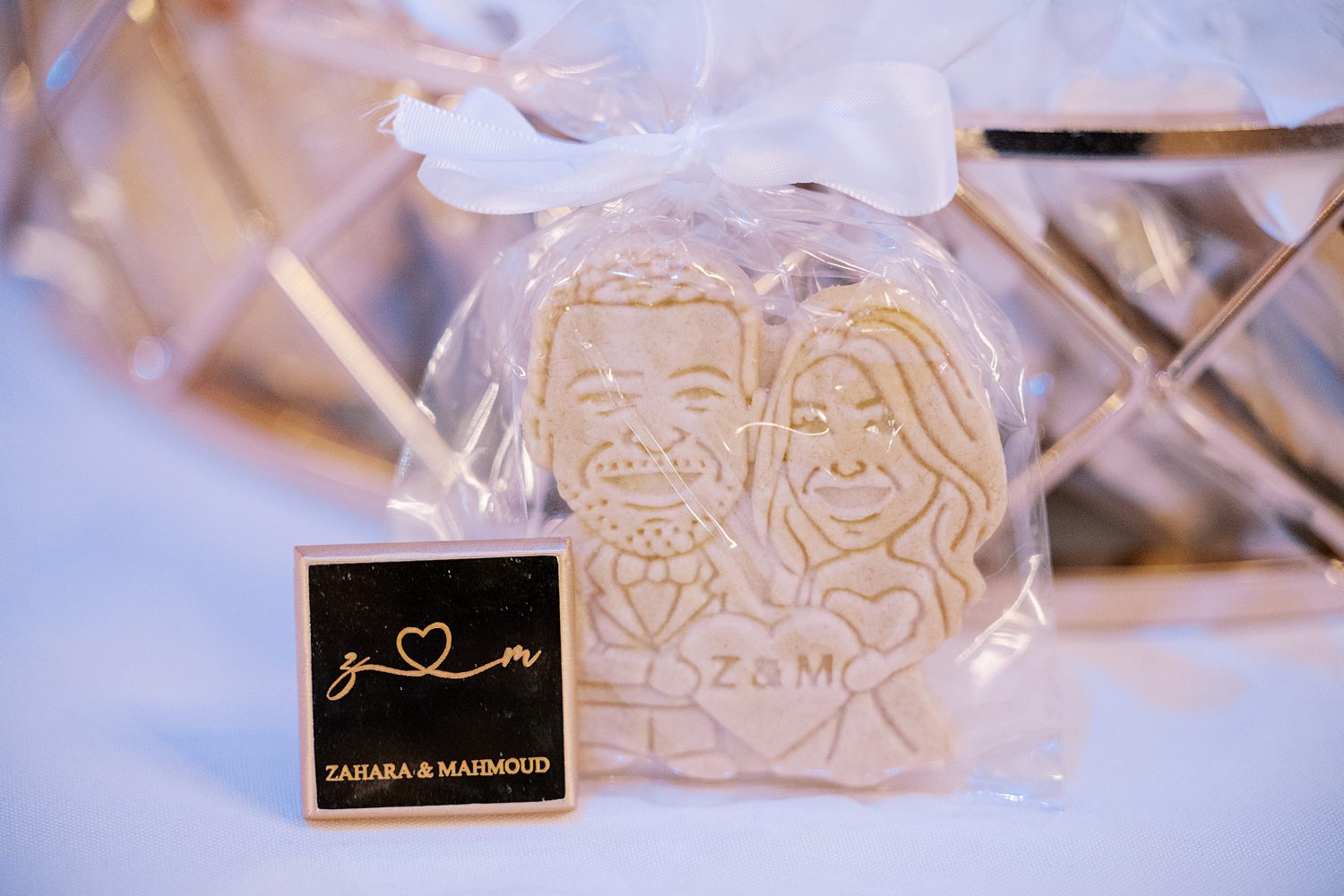 custom cookies inspired by bride and groom for FL wedding