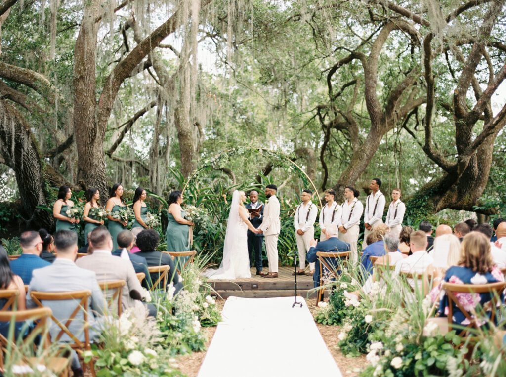 Mill Pond estate wedding outdoor garden ceremony