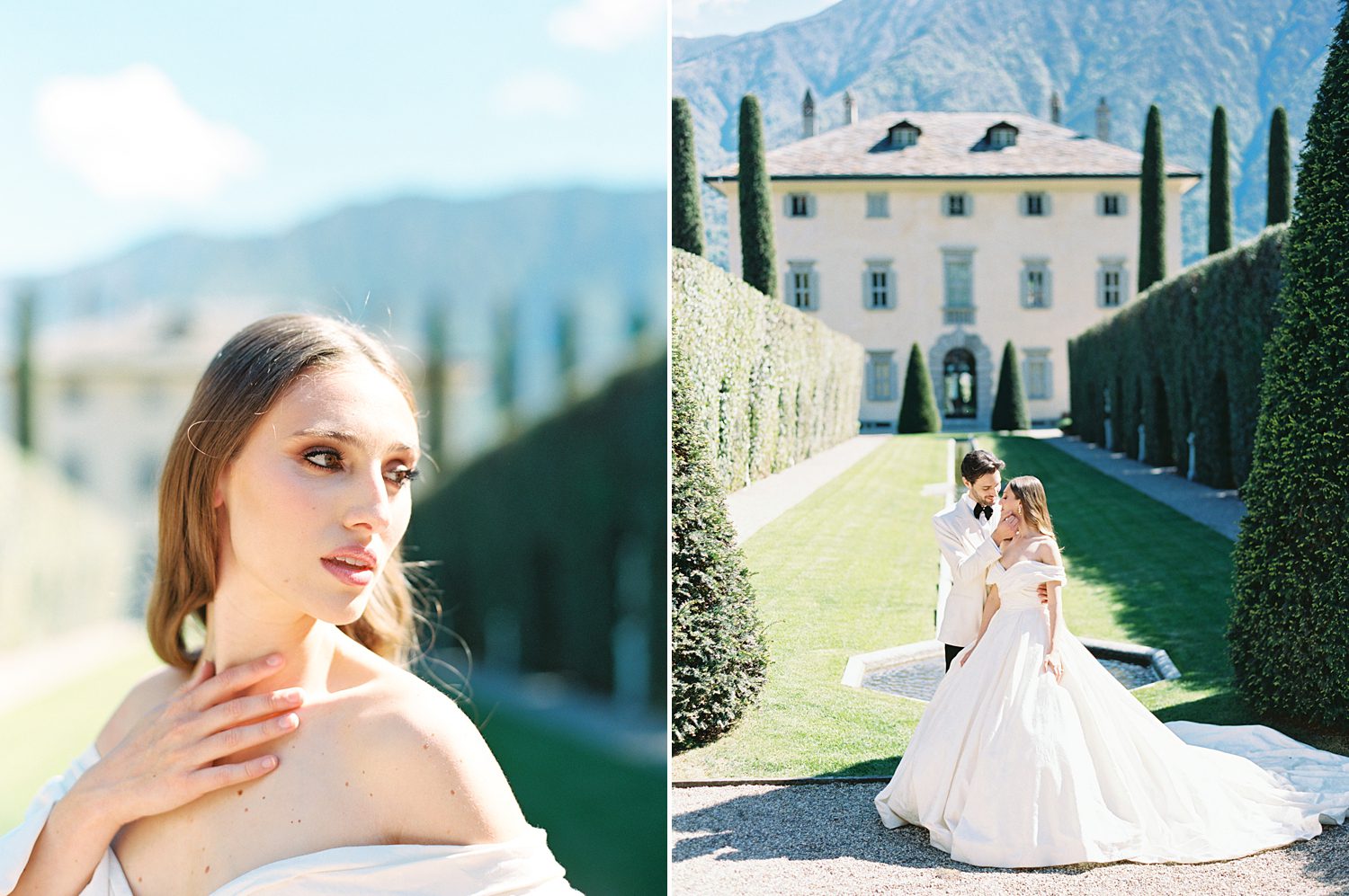 film photograph of couple getting married in Italy