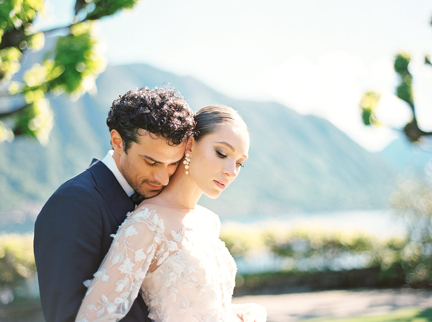 film photograph of couple getting married in Italy