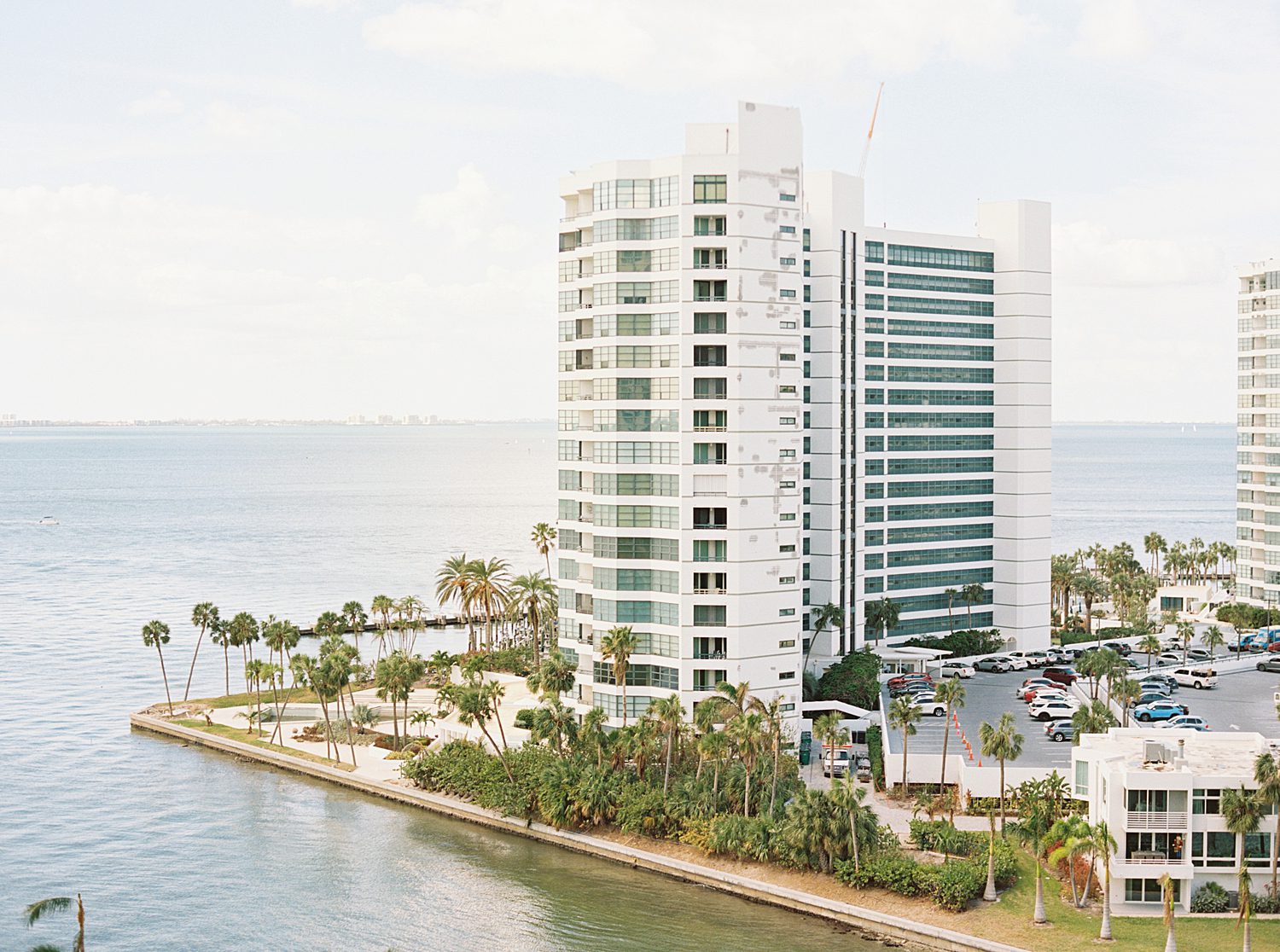 view of the Ritz Carlton Sarasota from drone