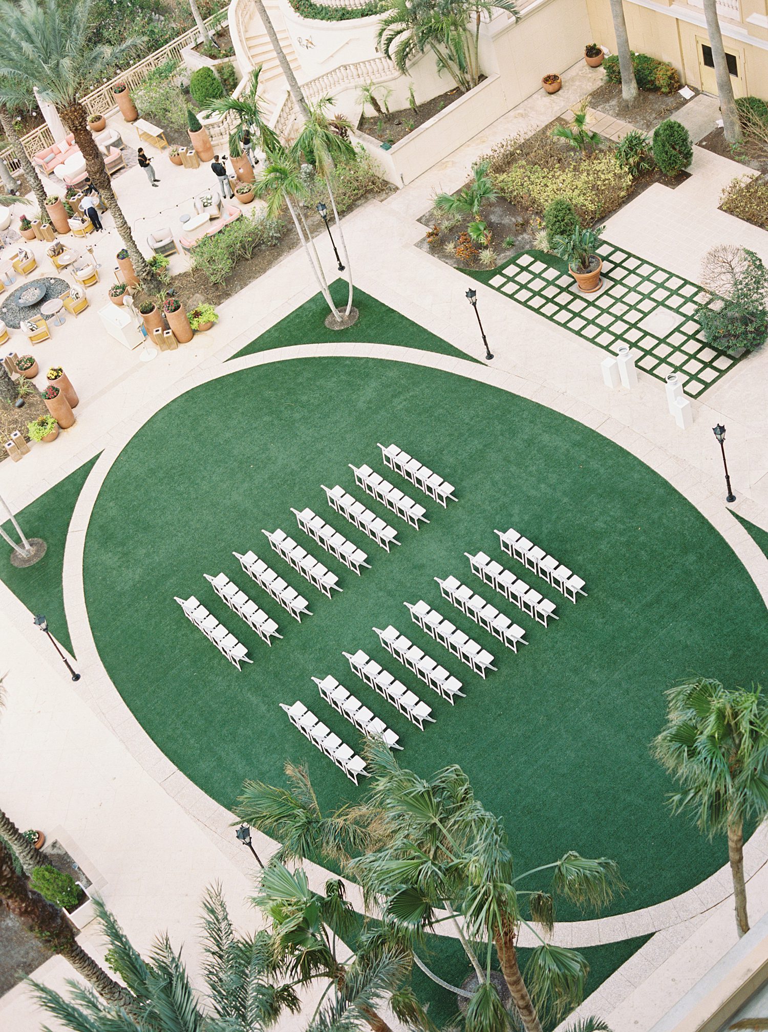 view of ceremony site on the lawn at the Ritz Carlton Sarasota