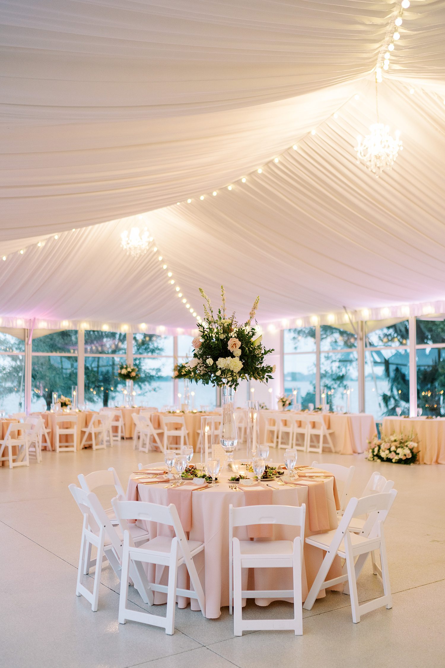 elegant tented reception  