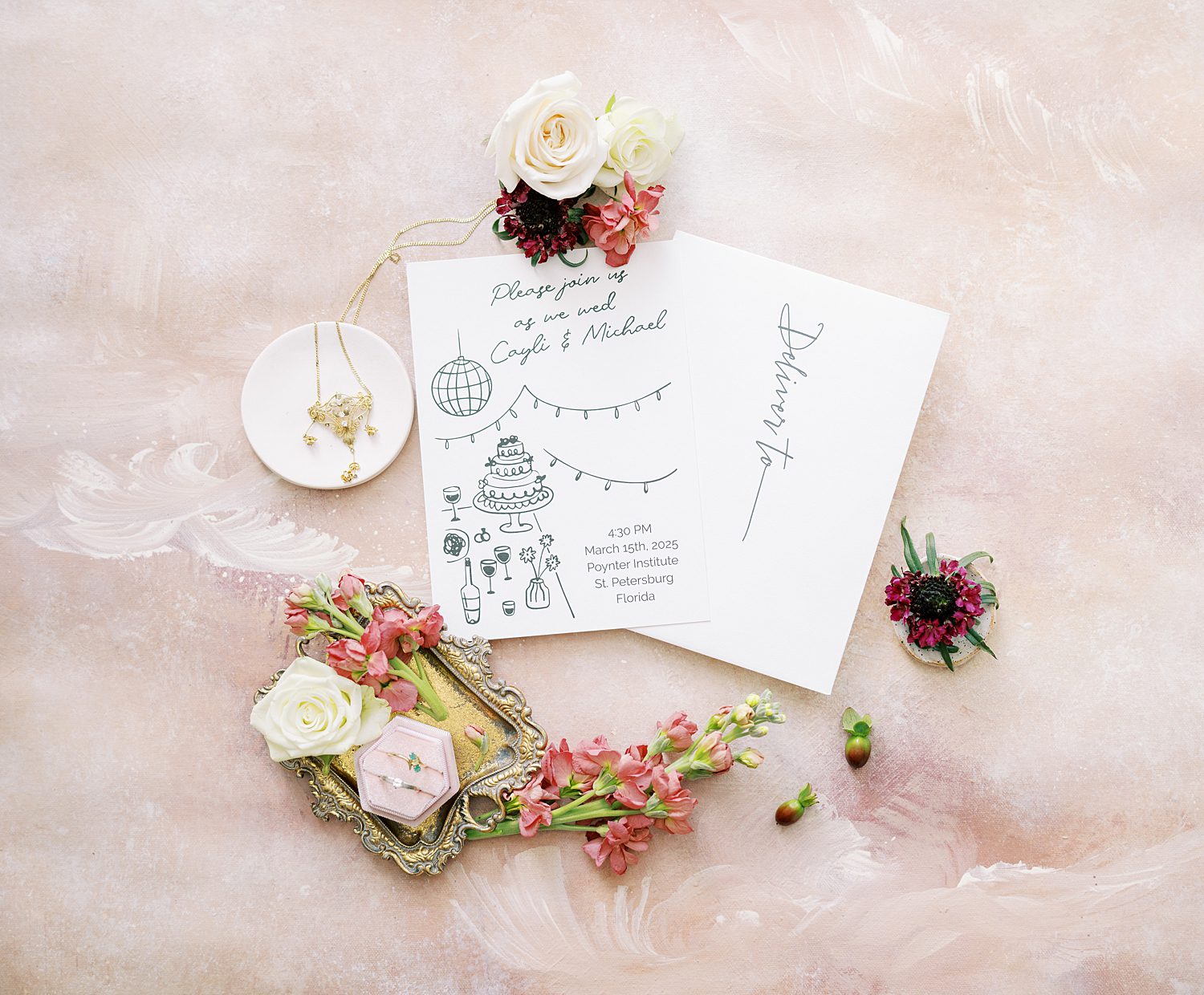 paper goods from The Poynter Institute Wedding 