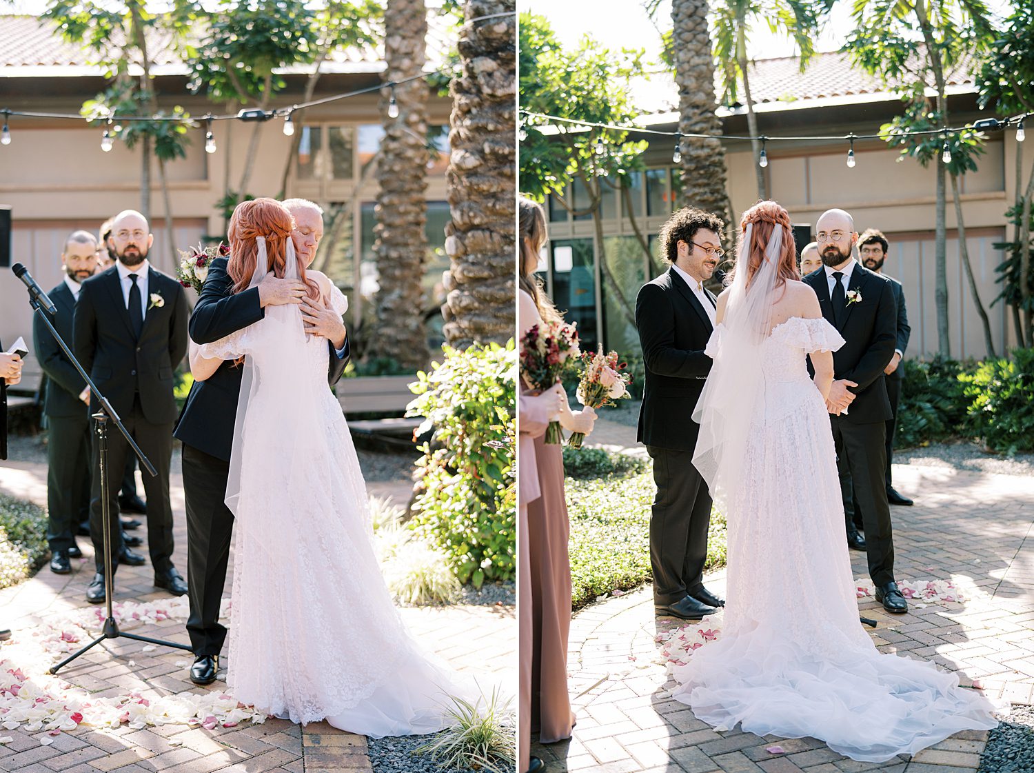 outdoor wedding ceremony in the Courtyard at The Poynter Institute  