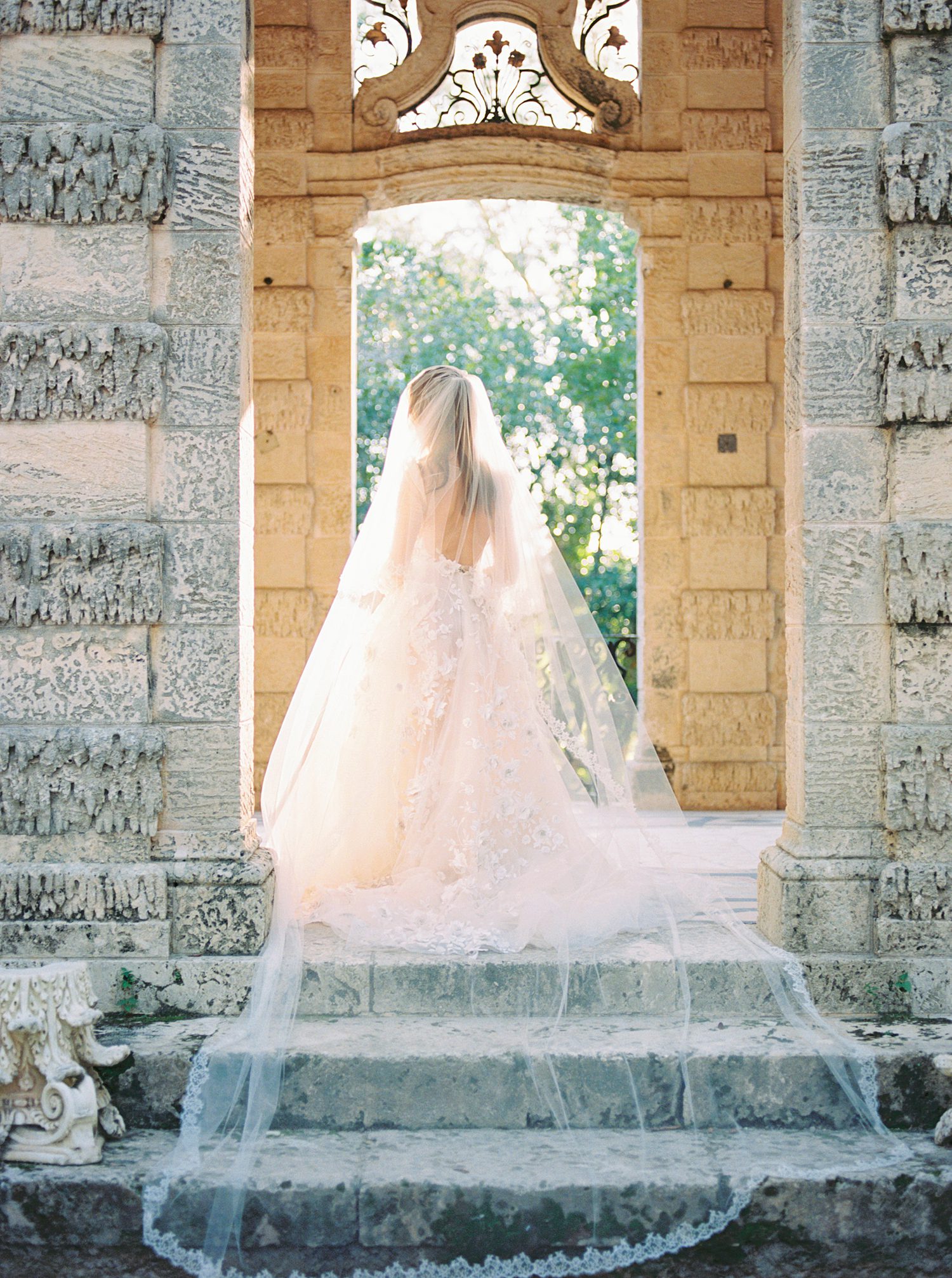 bride on stone terrace 
