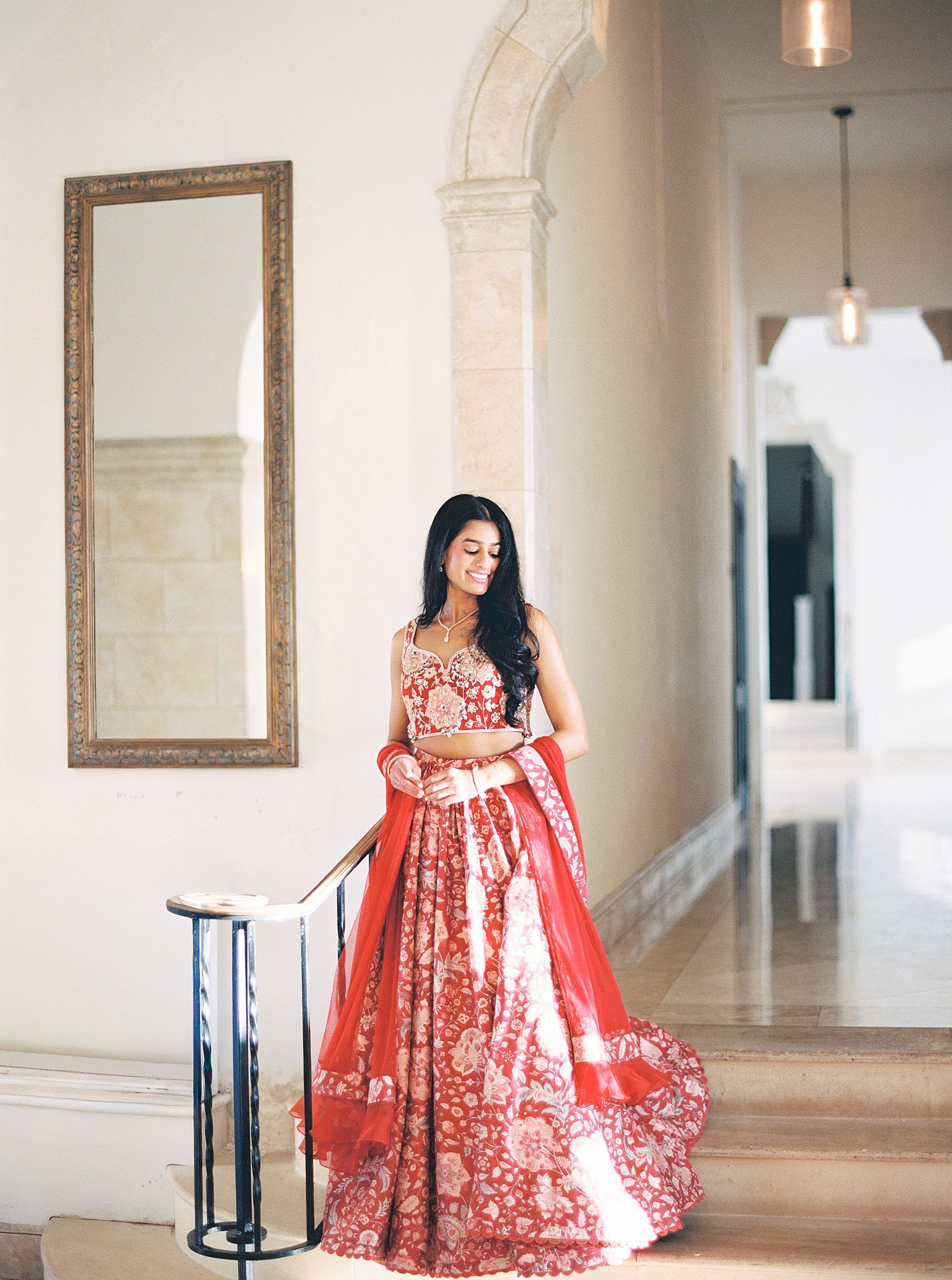 woman stands entryway 