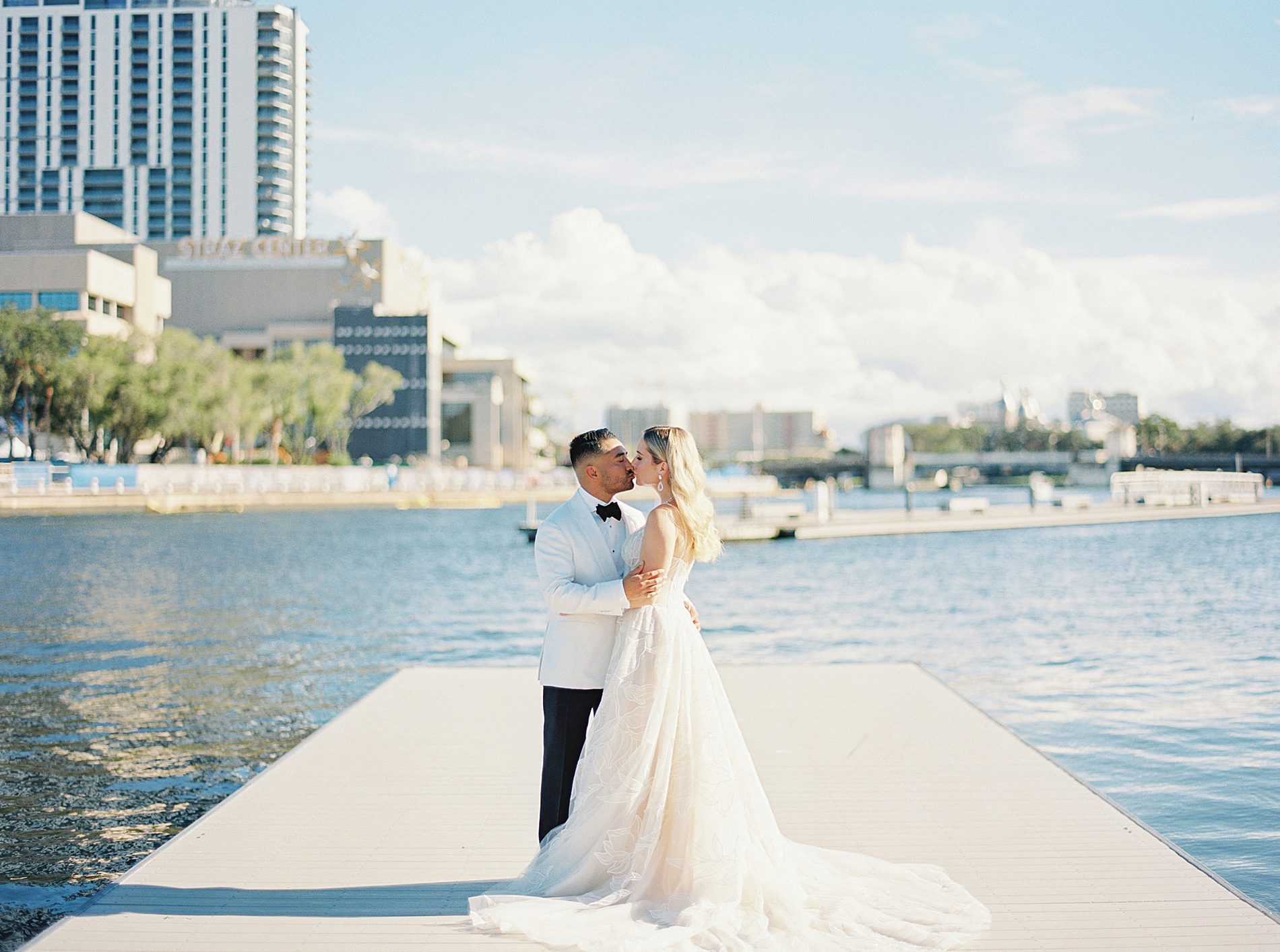 Waterfront wedding portraits from Bob Buckhorn River Center Wedding | Tampa River Center Wedding