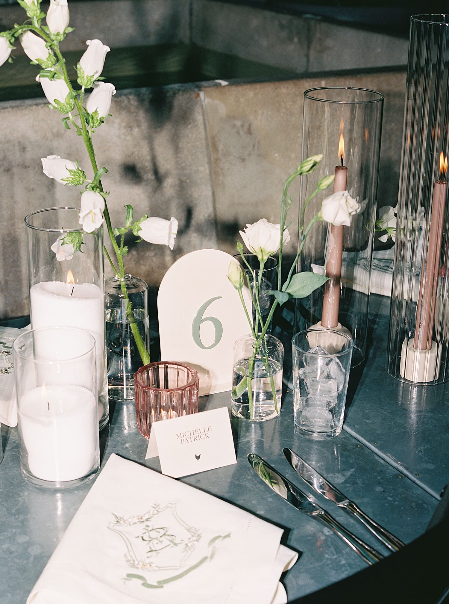 tablecape details at Oxford Exchange Wedding