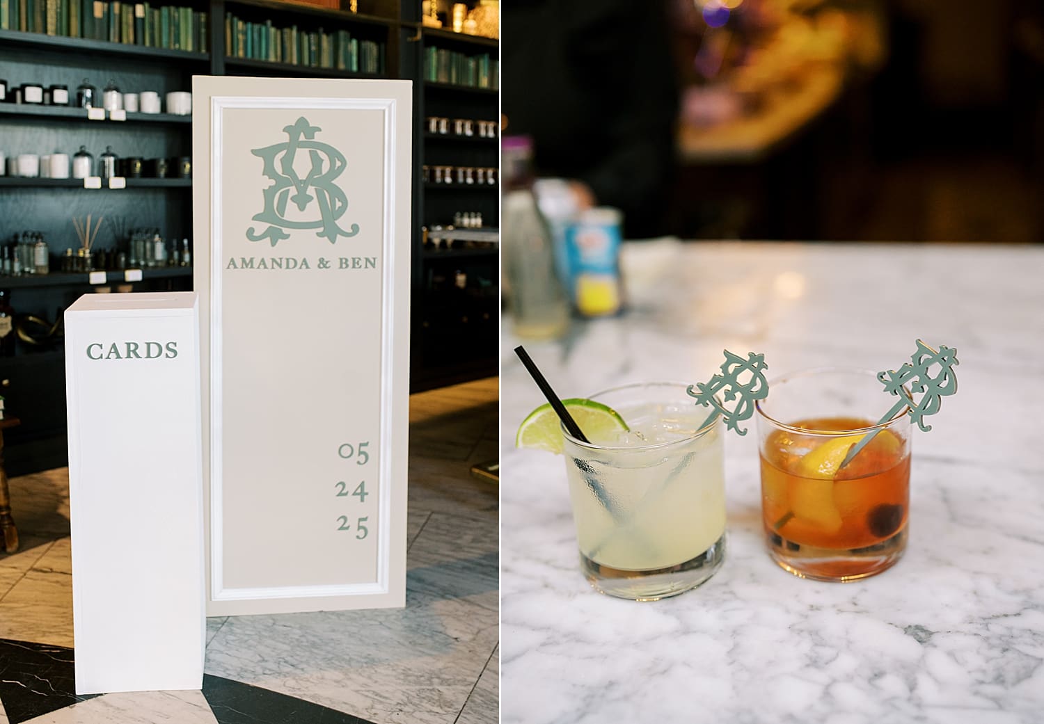 custom monogram on wedding details | Intentional and Meaningful Oxford Exchange Wedding details