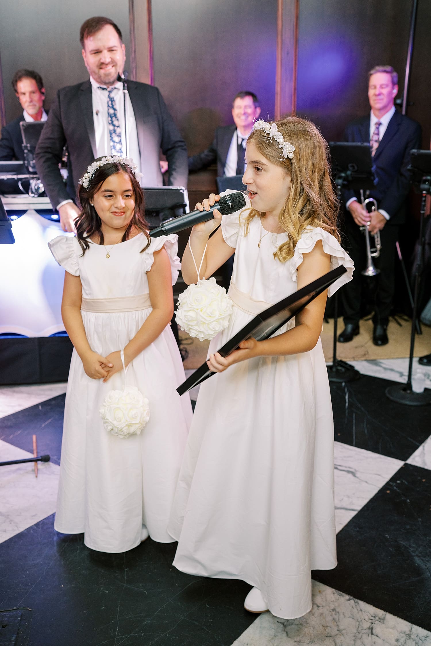flower girls give speech