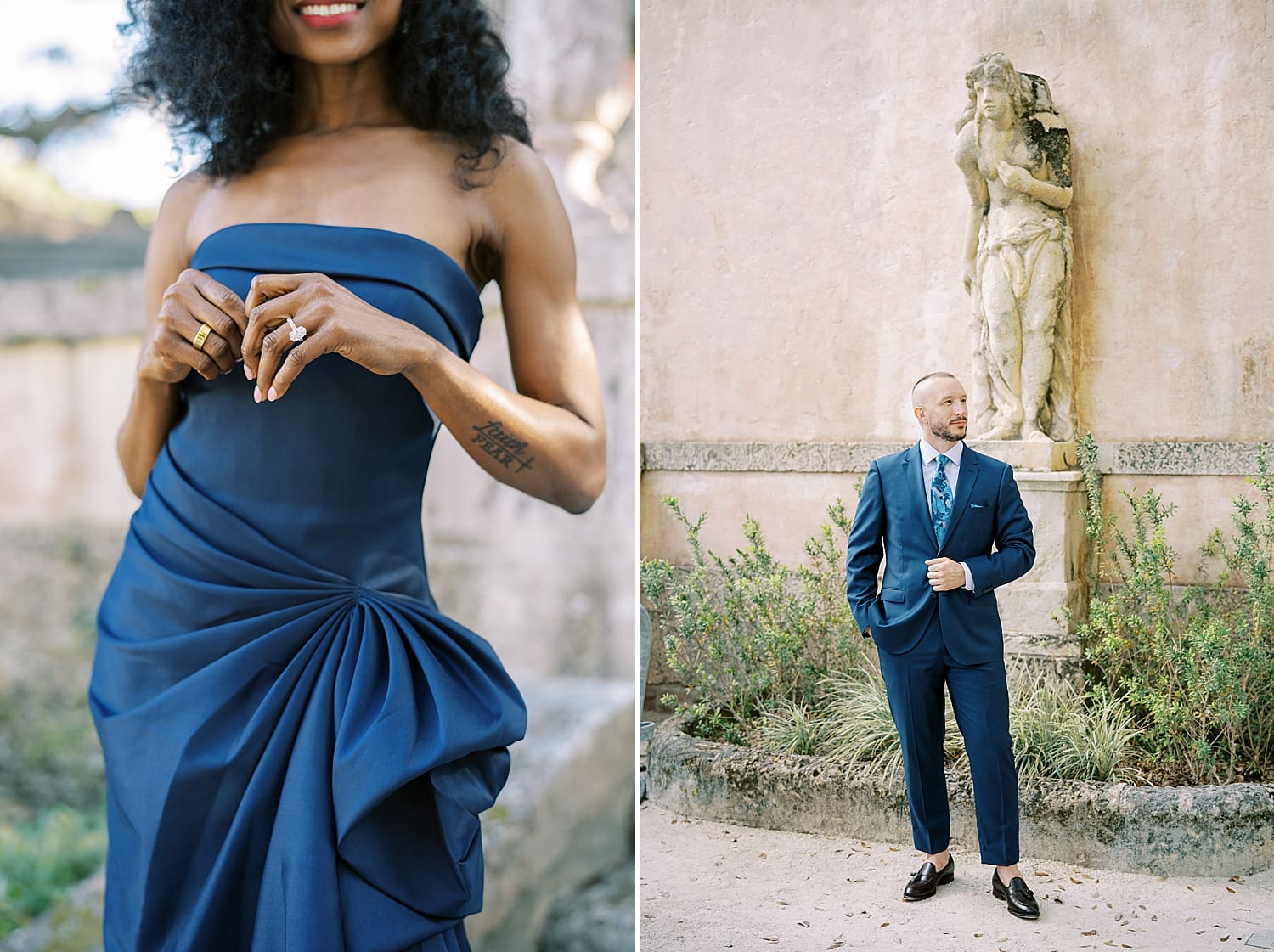 Elegant Outfits for Vizcaya Museum Engagement Session