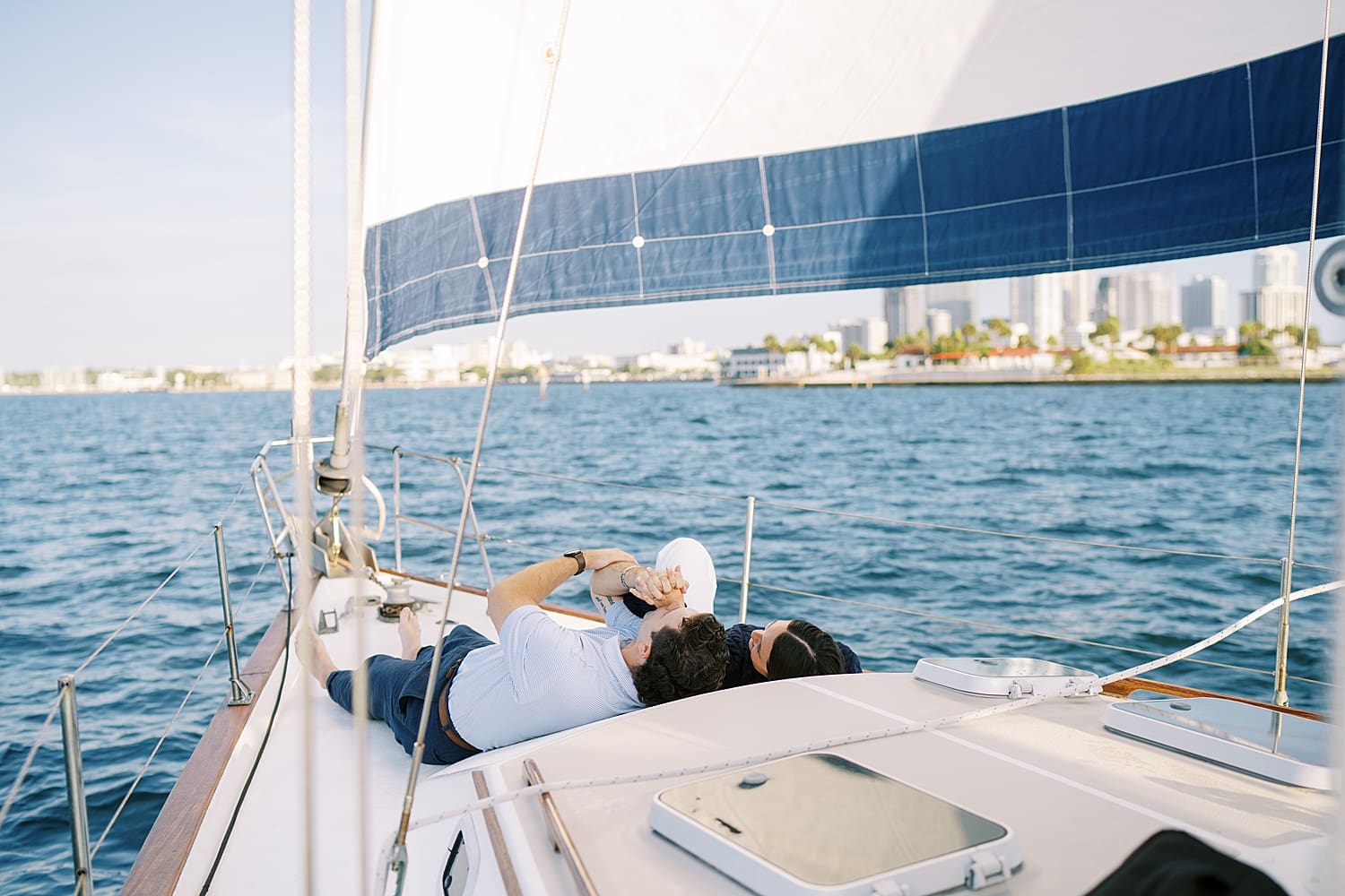 Romantic Sunrise Sailboat Engagement Session in Tampa, FL