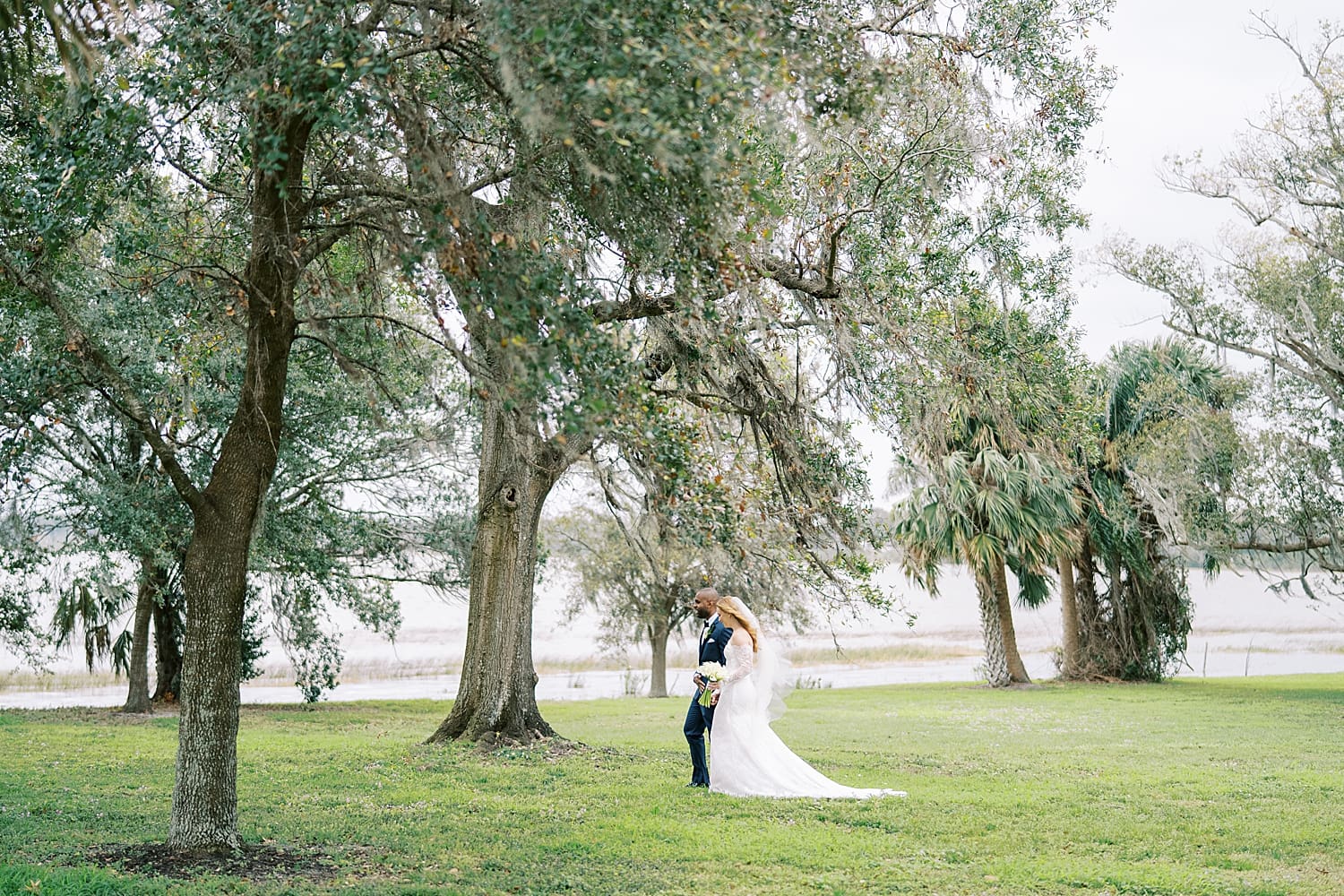 bride and groom take a walk together before Adams Estate Wedding