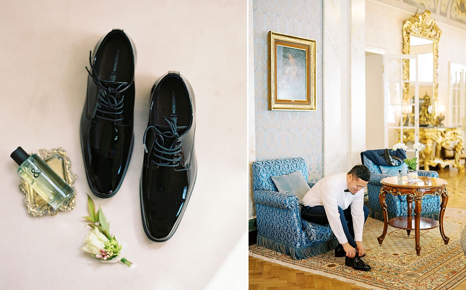 groom details and getting ready at Grand Hotel Villa Serbelloni
