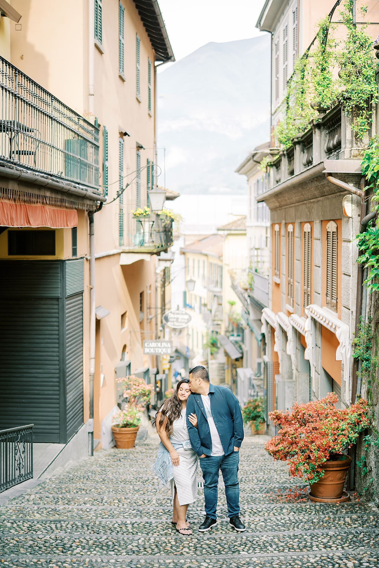 charming streets of Bellagio for couples portrait session the day after wedding